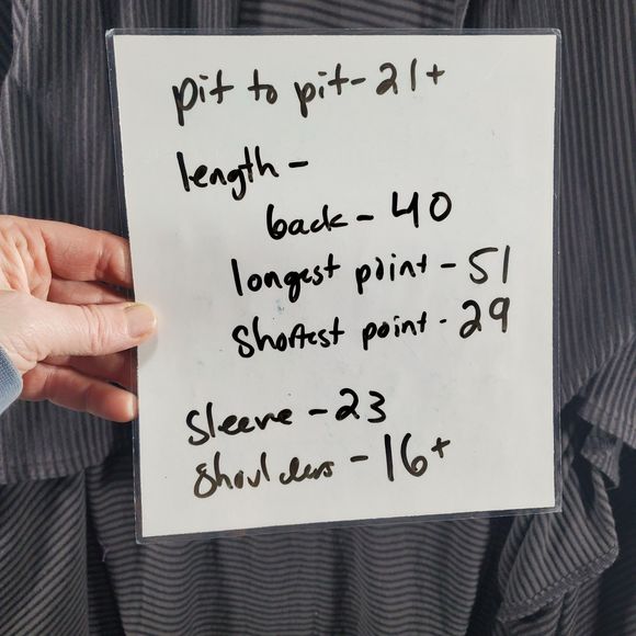 L Bryn Walker Knit Striped Shawl Collar Waterfall Cardigan Longline Lagenlook - Picture 3 of 13